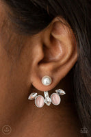 Modern Sophistication - Pink - Paparazzi Double Post Cat's Eye Stone Earrings