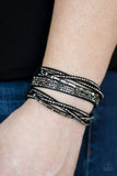 Paparazzi - Tough Girl Glamour - Black Snap Bracelet