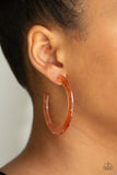 HAUTE Tamale - Copper - Paparazzi Hoop Acrylic Earrings