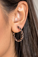 Plainly Panama - Copper - Paparazzi Hoop Earrings