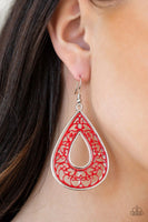 Drop Anchor - Red - Paparazzi Earrings