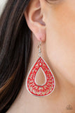 Drop Anchor - Red - Paparazzi Earrings