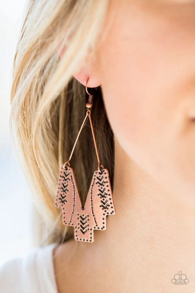 Arizona Adobe - Copper - Paparazzi Earrings
