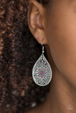 Dinner Party Posh - Pink - Paparazzi Earrings