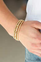 Let There BEAM Light - Gold - Paparazzi Stretchy Bracelet