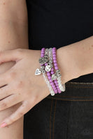 Colorfully Cupid - Purple - Paparazzi Stretchy Bracelet