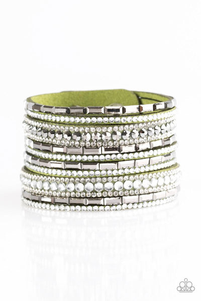 Wham Bam Glam - Green - Paparazzi Snap Bracelet