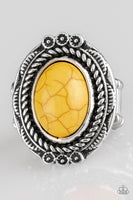 Tumblin Tumbleweeds - Yellow - Paparazzi Ring