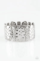 Cave Cache - Silver - Paparazzi Stretchy Bracelet