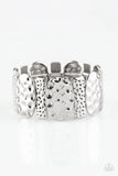 Cave Cache - Silver - Paparazzi Stretchy Bracelet