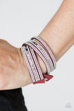 Paparazzi - Rock Star Attitude - Red Double Wrap Snap Bracelet