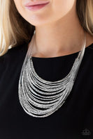 Catwalk Queen - Silver - Paparazzi Seed Bead Necklace