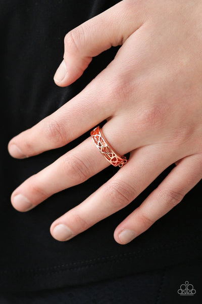 HEART Me Out! - Copper - Paparazzi Heart Paparazzi Ring