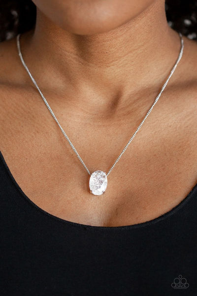 Paparazzi - Extra Ice - White Necklace #3618
