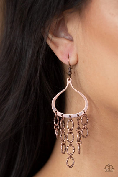 Total Net Revenue - Copper - Paparazzi Earrings #5046 (D)