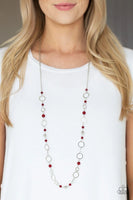 Kid In A Candy Shop - Red - Paparazzi Moonstone Necklace