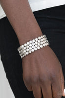 Scattered Starlight - White - Paparazzi Stretchy Bracelet