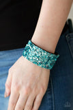 Starry Sequins - Blue - Paparazzi Snap Bracelet