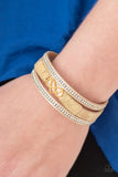 Hustlin Heart - Gold - Paparazzi Heart Clasp Bracelet