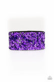Starry Sequins - Purple - Paparazzi Snap Sequins Bracelet