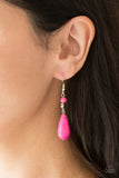 Sandstone Sunflowers - Pink - Paparazzi Earrings