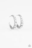 Welcome To Glam Town - White - Paparazzi Hoop Earrings #3888 (D)