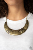 Geographic Goddess - Brass - Paparazzi Necklace