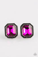Grand GLAM - Pink - Paparazzi Post Earrings