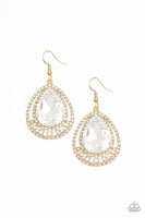 All Rise For Her Majesty - Gold - Paparazzi Earrings