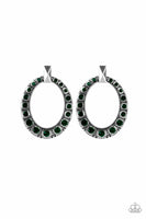 All For GLOW - Green - Paparazzi Post Earrings