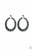All For GLOW - Green - Paparazzi Post Earrings