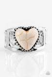 Rule With Your Heart - White - Paparazzi Ring