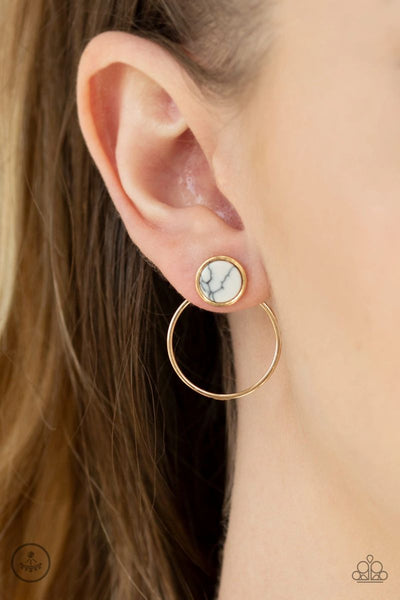 Simply Stone Dweller - Gold - Paparazzi Double Post Earrings
