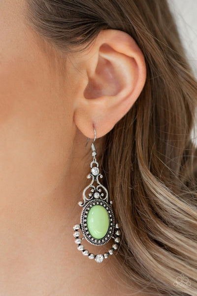 Cameo and Juliet - Green - Paparazzi Earrings