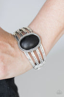 Desert Glyphs - Black - Paparazzi Hinged Bracelet 2837(D)