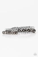 SHEEN One, SHEEN Them All - Silver - Paparazzi Stretchy Bracelet #1178 (D)