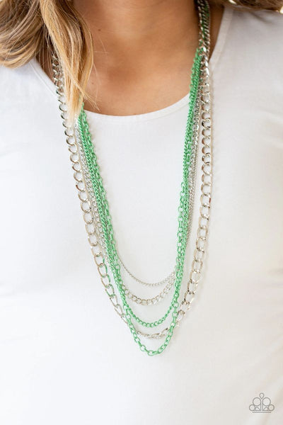 Industrial Vibrance - Green - Paparazzi Necklace #1663 (D)