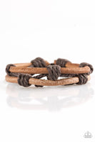 Off The Beaten Path - Brown - Paparazzi Sliding Knot Cord Bracelet