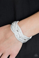 Paparazzi - Bring On The Bling - White Snap Bracelet