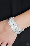 Paparazzi - Bring On The Bling - White Snap Bracelet