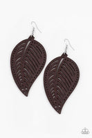 Amazon Zen - Brown - Paparazzi Wood Earrings
