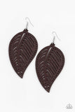 Amazon Zen - Brown - Paparazzi Wood Earrings