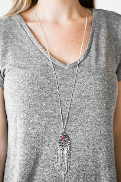 The Adventure Begins - Red - Paparazzi Necklace #1159