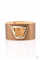 Power Play - Brown/Gold - Paparazzi Snap Bracelet #4875