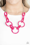 Turn Up The Heat - Pink - Paparazzi Acrylic Necklace