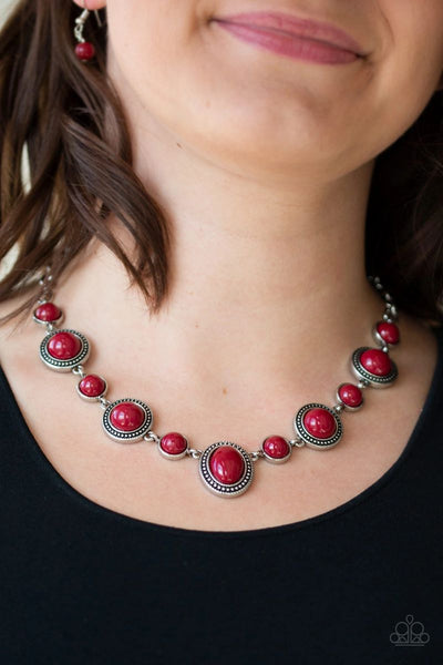 Voyager Vibes - Red - Paparazzi Necklace