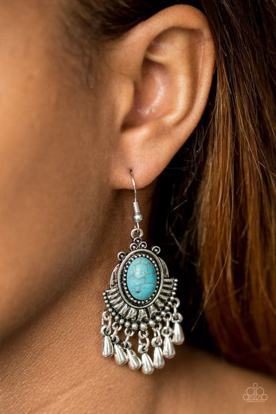 Onward and Westward - Blue - Paparazzi Earrings (#2651)