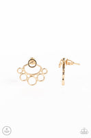 Completely Surrounded - Gold - Paparazzi Double Post Earrings
