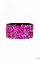 Starry Sequins - Pink - Paparazzi Snap Sequins Bracelet