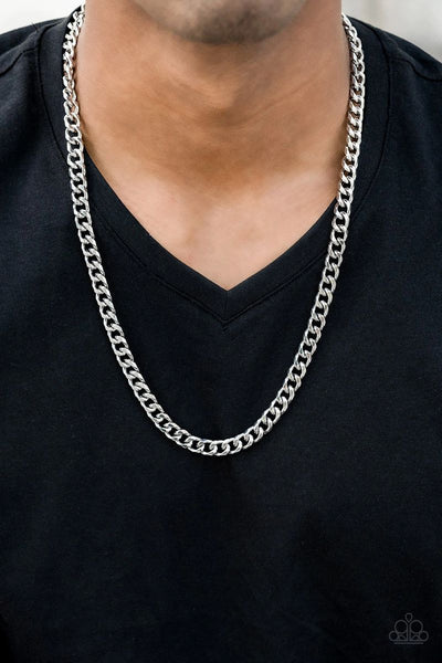 The Game CHAIN-ger - Silver - Paparazzi Men's Necklace 2019 Convention Piece